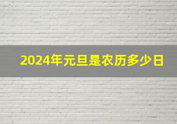 2024年元旦是农历多少日