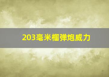 203毫米榴弹炮威力