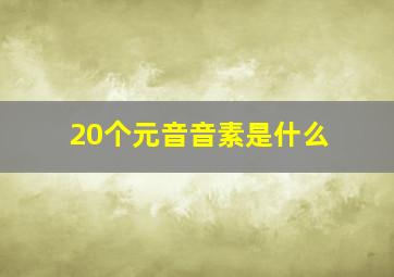 20个元音音素是什么