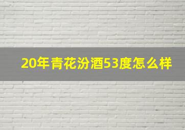 20年青花汾酒53度怎么样