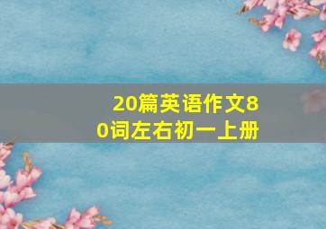 20篇英语作文80词左右初一上册