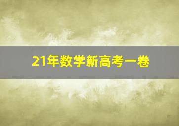 21年数学新高考一卷