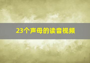 23个声母的读音视频