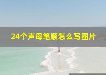 24个声母笔顺怎么写图片