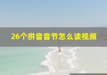 26个拼音音节怎么读视频