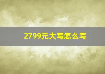 2799元大写怎么写