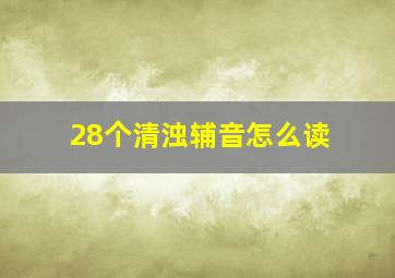 28个清浊辅音怎么读