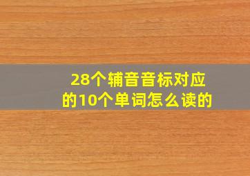 28个辅音音标对应的10个单词怎么读的