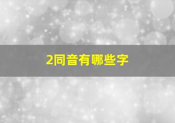 2同音有哪些字