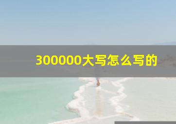 300000大写怎么写的