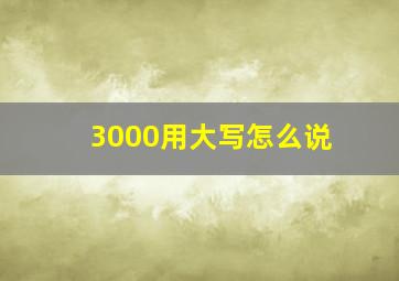 3000用大写怎么说