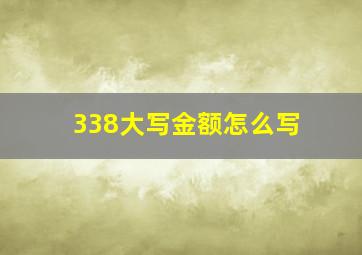 338大写金额怎么写