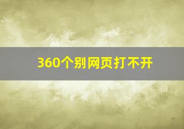 360个别网页打不开