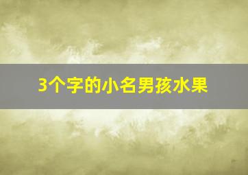 3个字的小名男孩水果