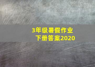 3年级暑假作业下册答案2020