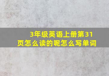 3年级英语上册第31页怎么读的呢怎么写单词