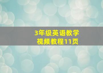 3年级英语教学视频教程11页