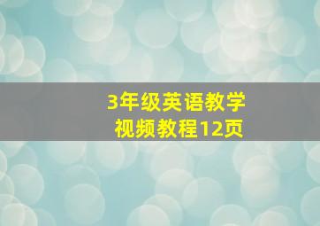 3年级英语教学视频教程12页