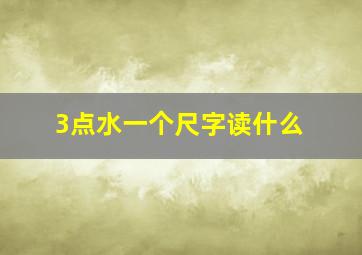 3点水一个尺字读什么