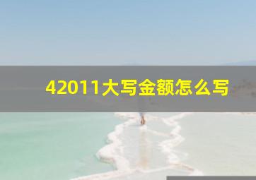 42011大写金额怎么写