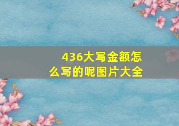 436大写金额怎么写的呢图片大全