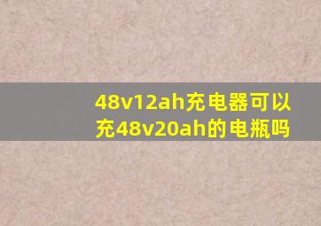 48v12ah充电器可以充48v20ah的电瓶吗