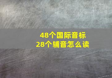 48个国际音标28个辅音怎么读