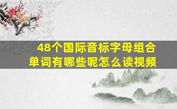 48个国际音标字母组合单词有哪些呢怎么读视频