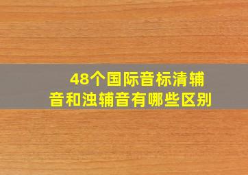 48个国际音标清辅音和浊辅音有哪些区别