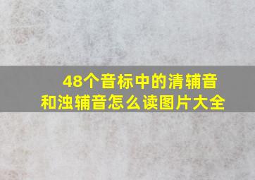 48个音标中的清辅音和浊辅音怎么读图片大全