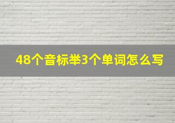 48个音标举3个单词怎么写