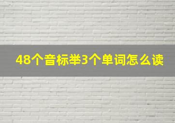 48个音标举3个单词怎么读