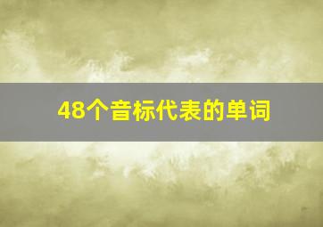 48个音标代表的单词