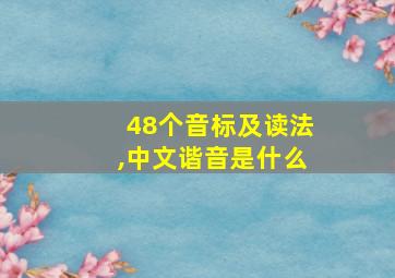 48个音标及读法,中文谐音是什么