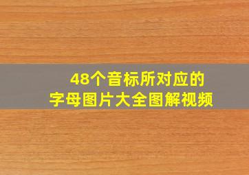 48个音标所对应的字母图片大全图解视频