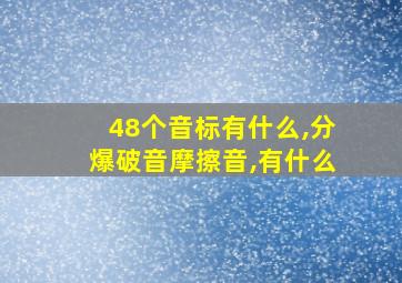 48个音标有什么,分爆破音摩擦音,有什么