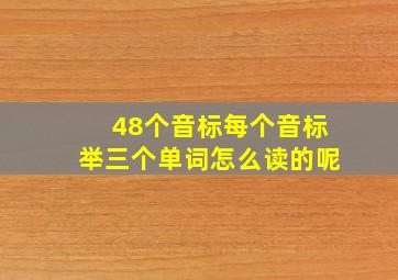 48个音标每个音标举三个单词怎么读的呢