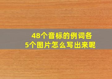 48个音标的例词各5个图片怎么写出来呢