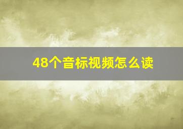 48个音标视频怎么读