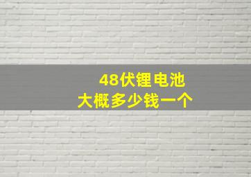 48伏锂电池大概多少钱一个