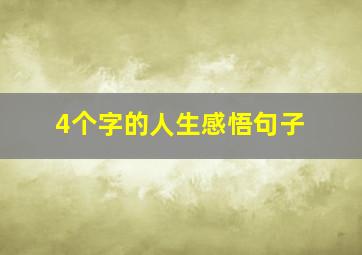 4个字的人生感悟句子