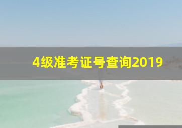 4级准考证号查询2019