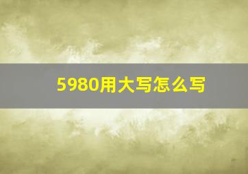 5980用大写怎么写