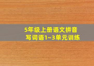 5年级上册语文拼音写词语1~3单元训练