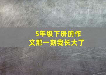 5年级下册的作文那一刻我长大了