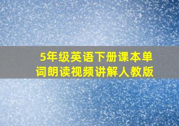 5年级英语下册课本单词朗读视频讲解人教版