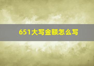 651大写金额怎么写