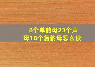 6个单韵母23个声母18个复韵母怎么读