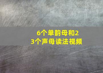 6个单韵母和23个声母读法视频