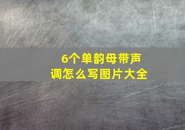 6个单韵母带声调怎么写图片大全